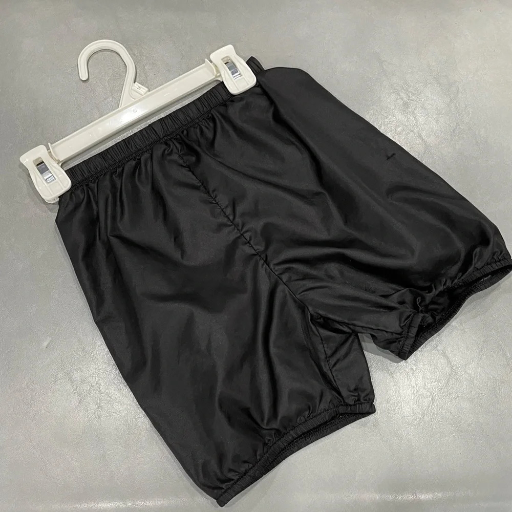 Clementine Kids 6X-7 Rip Stop Trash Bag Shorts Black for Dance Ballet Warmup GUC